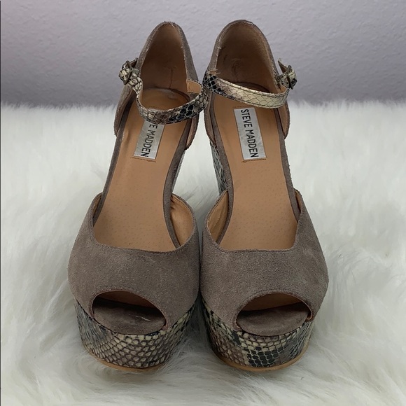 Steve Madden Ruthi python platform wedge sandal - Picture 2 of 8